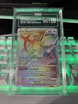 TAG 10 Arceus VSTAR 176/172 Brilliant Stars Secret Rare Rainbow Pokemon - Image 1