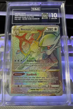 TAG 10 Arceus VSTAR 176/172 Brilliant Stars Secret Rare Rainbow Pokemon - Image 2