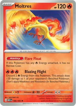 Moltres (Regular) 146/165 - Scarlet & Violet 151 - Pokemon LP/NM English - Image 1