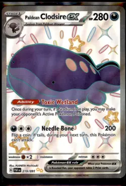 Pokemon TCG - Paldean Clodsire ex - Shiny Ultra Rare SV: Paldean Fates 219/091 N - Image 1