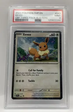 Eevee 043 Black Star Promo Holo PSA 9 MINT 2023 Obsidian Flames Blister Pokemon - Image 3
