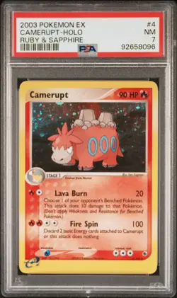 2003 Pokemon EX Ruby & Sapphire Camerupt Holo #4 PSA 7 - Image 1