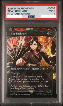 PSA9 Tifa Lockhart MTG Final Fantasy Pro Tour Qualifier Promo P 0002 Non-foil - Image 1