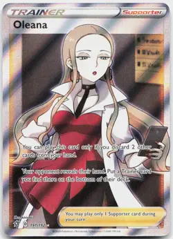 Oleana 191/192 Ultra Rare Rebel Clash Pokemon Holo Near Mint - Image 1