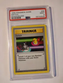 1999 Pokemon Base Set Shadowless Switch #95 PSA 9 MINT - Image 1