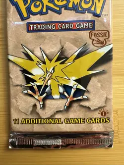 Pokemon 1999 Fossil 1st Edition Zapdos Booster Pack HEAVY 21.19 Vintage WOTC - Image 4