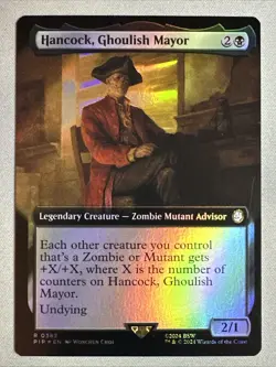 MTG / Hancock, Ghoulish Mayor / PIP / #382 / FOIL (Extended Art) / Rare / NM - Image 1
