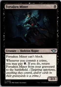 Forsaken Miner 88 Uncommon Outlaws of Thunder Junction Magic: The Gathering NM - Image 1