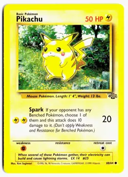 Pikachu 60/64 Common Jungle Pokemon Unlimited NM - Image 1