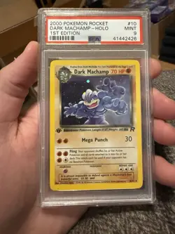 2000 Pokemon Team Rocket Dark Machamp Holo 1st Edition 10/82 PSA 9 - Image 1