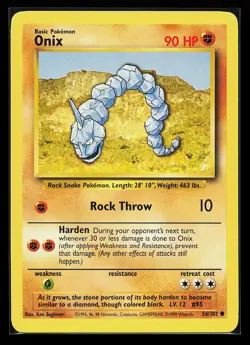 Onix 56/102 Common Base Set Pokemon Card - Image 1