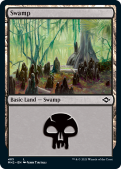 Swamp (485) - Foil Etched NM, English MTG Modern Horizons 2 - Image 1