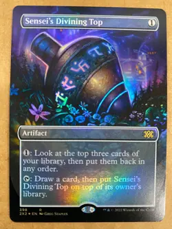 MTG 1x FOIL BORDERLESS Sensei's Divining Top 398 Double Masters 2022 Magic x1 NM - Image 1