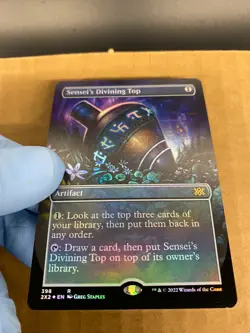 MTG 1x FOIL BORDERLESS Sensei's Divining Top 398 Double Masters 2022 Magic x1 NM - Image 3