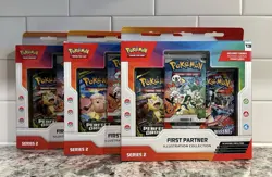 Pokemon TCG First Partner Illustration Collection Series 2 Box LOT of 3 In Hand - Image 1