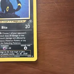 Pokemon TCG Umbreon 13/75 Neo Discovery Holo Rare Unlimited 80 HP English - Image 4