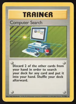 Computer Search 71/102 Rare Base Set Unlimited Pokemon Moderately Played - Image 1