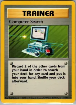 Computer Search 71/102 Rare Base Set Unlimited Pokemon Moderately Played - Image 1