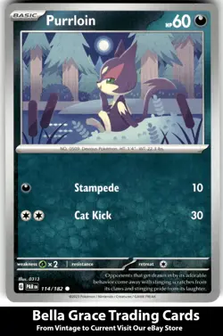 Purrloin #114/182 SV04: Paradox Rift Pokemon Common - Image 1