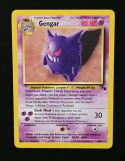 Gengar 20/62 Fossil Set Rare Non Holo Unlimited WoTC Pokemon 1999 - Image 1