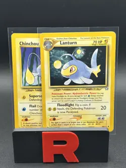 Pokemon TCG Lanturn + Chinchou /111 Neo Genesis Vintage LP/MP - Image 1