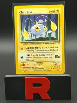 Pokemon TCG Lanturn + Chinchou /111 Neo Genesis Vintage LP/MP - Image 2