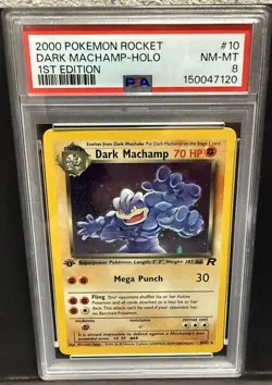 POKEMON DARK MACHAMP 2000 ROCKET #10 HOLO 1ST EDITION PSA 8 - Image 2
