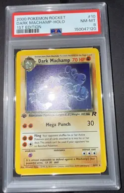 POKEMON DARK MACHAMP 2000 ROCKET #10 HOLO 1ST EDITION PSA 8 - Image 4
