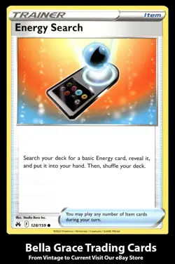 Pokemon TCG Crown Zenith Energy Search #128/159 Common Trainer - Image 1