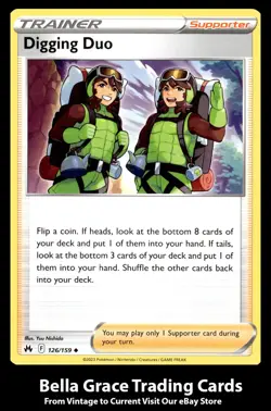 Pokemon TCG Crown Zenith Digging Duo #126/159 Uncommon Trainer - Image 1