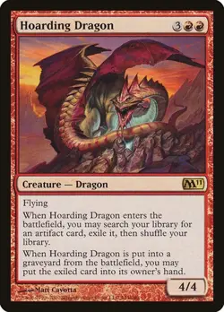 Hoarding Dragon - Foil Magic 2011 LP MTG - Image 1