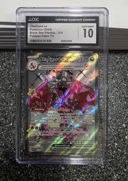 Charizard Ex (2024) Pokemon Black Star Promo Paldean Fates #074 CGC 10 Gem Mint - Image 1
