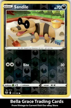 Sandile #111/195 SWSH12: Silver Tempest Pokemon Common Reverse Holo - Image 1