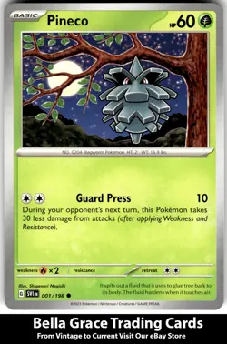 Pineco #001/198 SV01: Scarlet & Violet Base Set Pokemon Common - Image 1