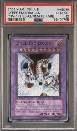 YuGiOh PSA 10 Cyber End Dragon 1st Edition CRV-AE036 ULTIMATE RARE GEM MINT 💎 - Image 1