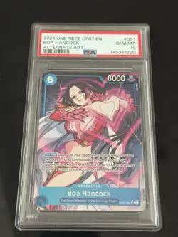 2024 One Piece OP07 EN Boa Hancock Alternate Art #051 PSA 10 GEM MINT - Image 1