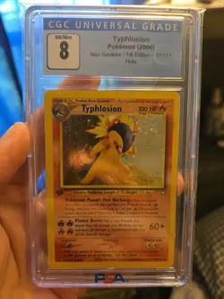 Pokemon Typhlosion Card Neo Genesis 1st Edition Rare Holo 17/111 CGC 8 - Image 1
