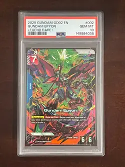2025 Gundam Epyon LR+ Gundam Card Game Dual Impact GD02-002 English PSA 10 - Image 1