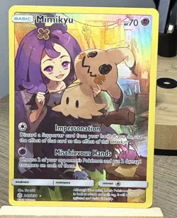 Pokemon Mimikyu TCG Sun & Moon Cosmic Eclipse Holo Card 245/236 Secret Rare - Image 1