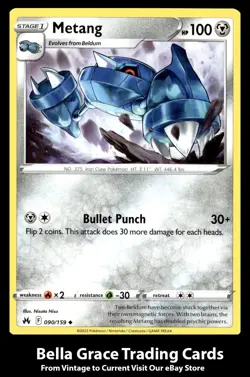 Pokemon TCG Crown Zenith Metang #090/159 Uncommon - Image 1
