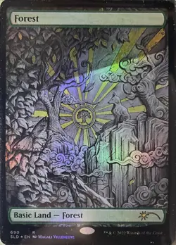 1x Forest (690) - Foil Light Play MTG Magic - Kid Icarus - - Image 1