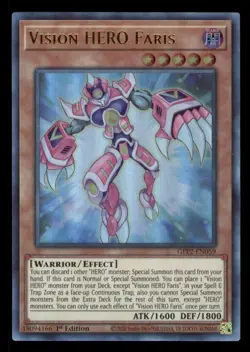 Yugioh Vision HERO Faris #GFP2-EN059 Ghosts From the Past: The 2nd Haunting LP - Image 1
