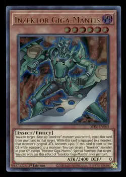 Yugioh Inzektor Giga-Mantis #GFP2-EN063 Ghosts From the Past: 2nd Haunting LP - Image 1