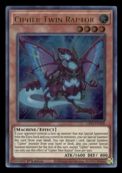 Yugioh Cipher Twin Raptor #GFP2-EN109 Ghosts From the Past: The 2nd Haunting LP - Image 1