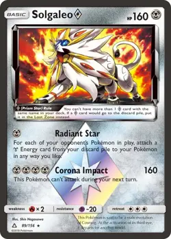 Holofoil - Solgaleo Prism Star - 89/156 / LP / English Pokemon TCG - Image 1