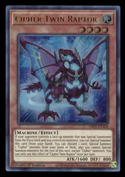 Yugioh Cipher Twin Raptor #GFP2-EN109 Ghosts From the Past: The 2nd Haunting LP - Image 1