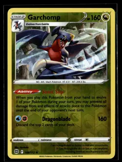 Pokemon TCG SWSH09: Brilliant Stars #109/172 Garchomp Reverse Holo - Image 1