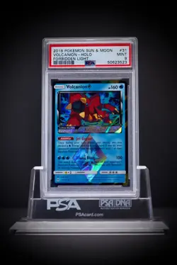 2018 Pokemon SM Forbidden Light Volcanion holo 31 prism star PSA 9 - Image 2