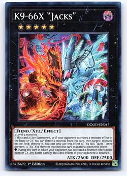 K9-66X "Jacks" DOOD-EN047 Super Rare Doom of Dimensions Yu-Gi-Oh 1st Edition NM - Image 1