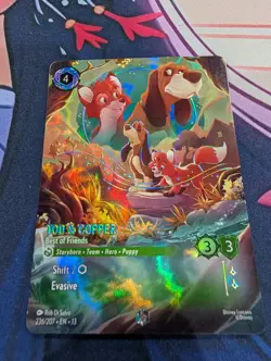 Enchanted Tod & Copper Best of Friends NM Disney Lorcana Attack Vine Emerald - Image 1
